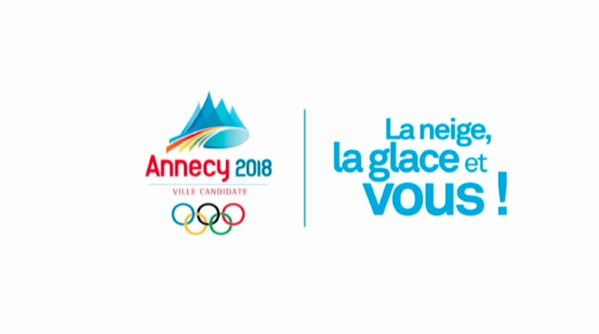 Affiche J.O d'hiver Annecy 2018 Affiche logo et slogan J.O jeux Olympiques d'hiver Annecy 2018 bande-annonce trailer mixage postproduction son Soundlab Studios